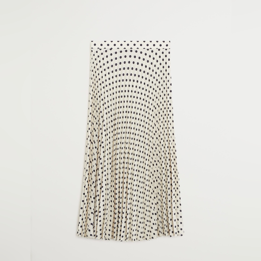 Mango polka dot pleated skirt